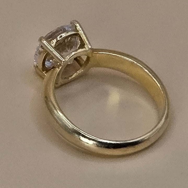 14K Gold & Simulant Round 1.0ct Diamond Cocktail Ring