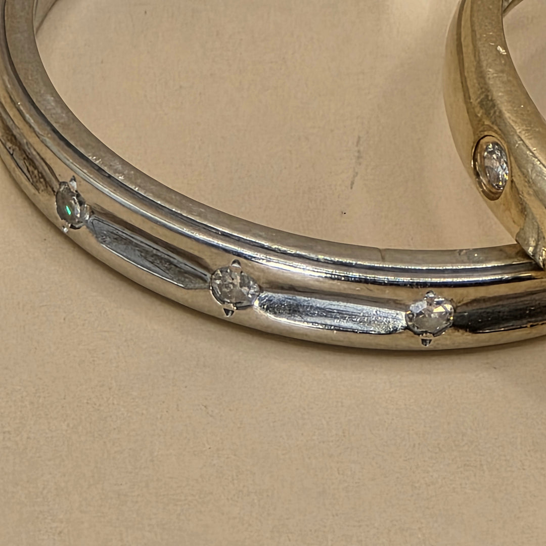 14K White & Yellow Gold Elegant Band RIng Stack