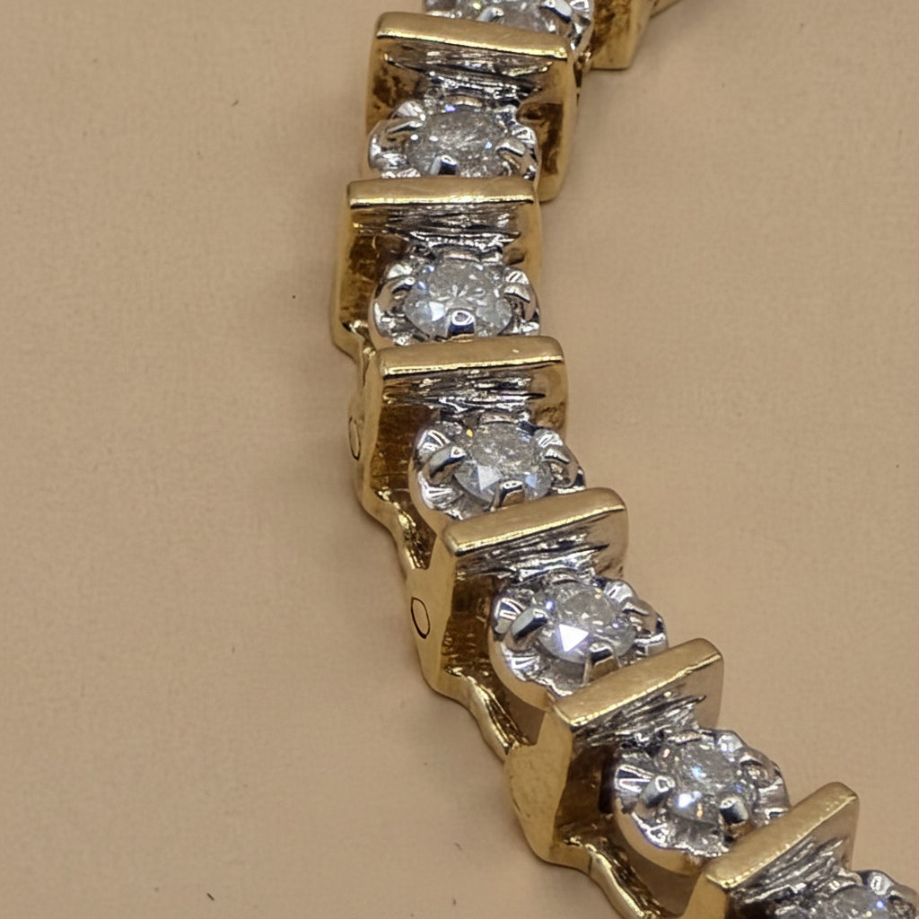 14K Gold & Diamond Hybrid Set Diamond Tennis Bracelet