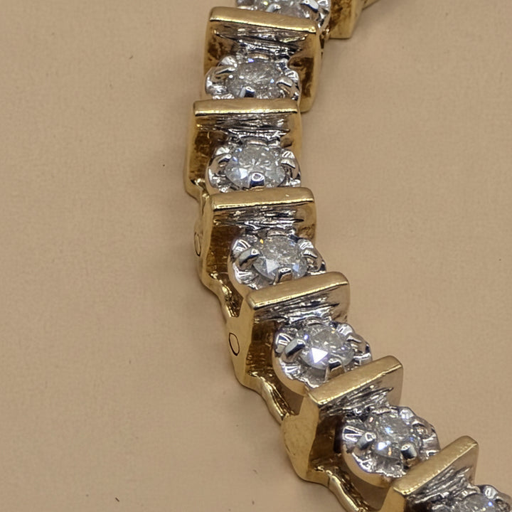 14K Gold & Diamond Hybrid Set Diamond Tennis Bracelet