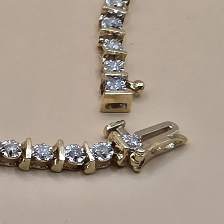 14K Gold & Diamond Hybrid Set Diamond Tennis Bracelet