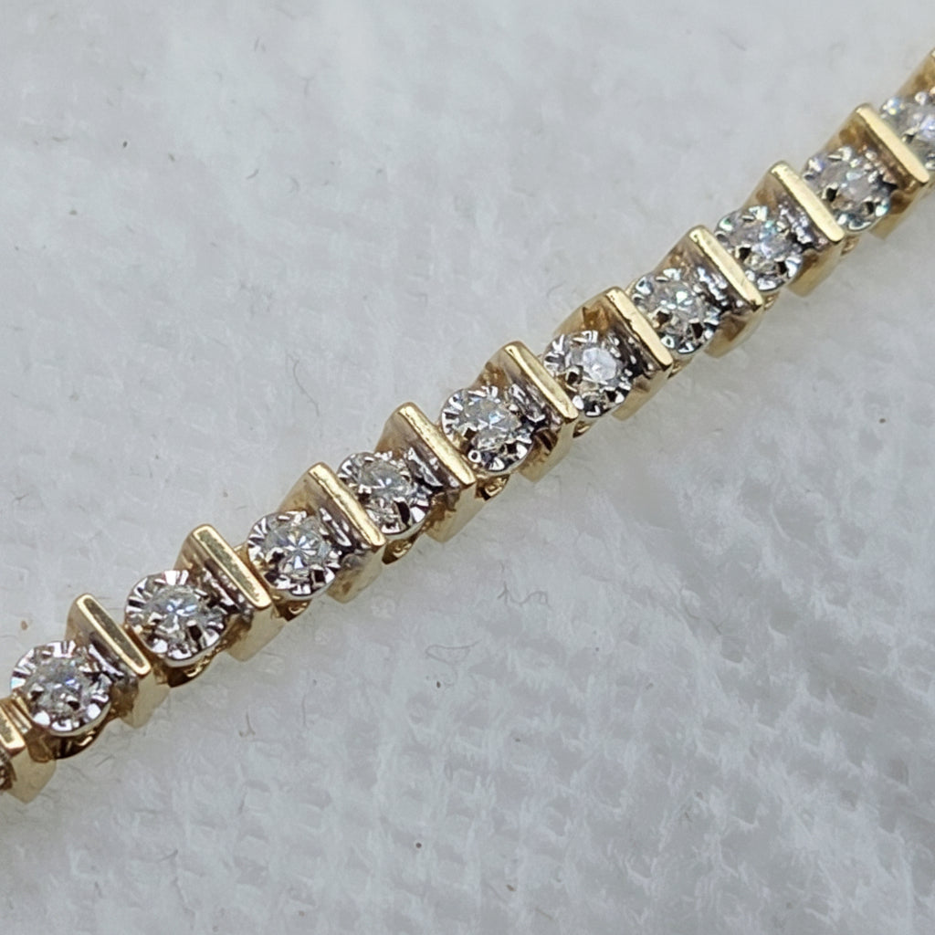 14K Gold & Diamond Hybrid Set Diamond Tennis Bracelet