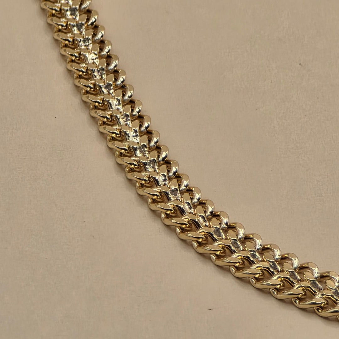Elegant 14K Gold, Double Cuban Link Evening Bracelet