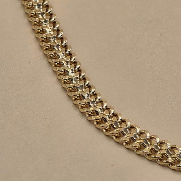 Elegant 14K Gold, Double Cuban Link Evening Bracelet