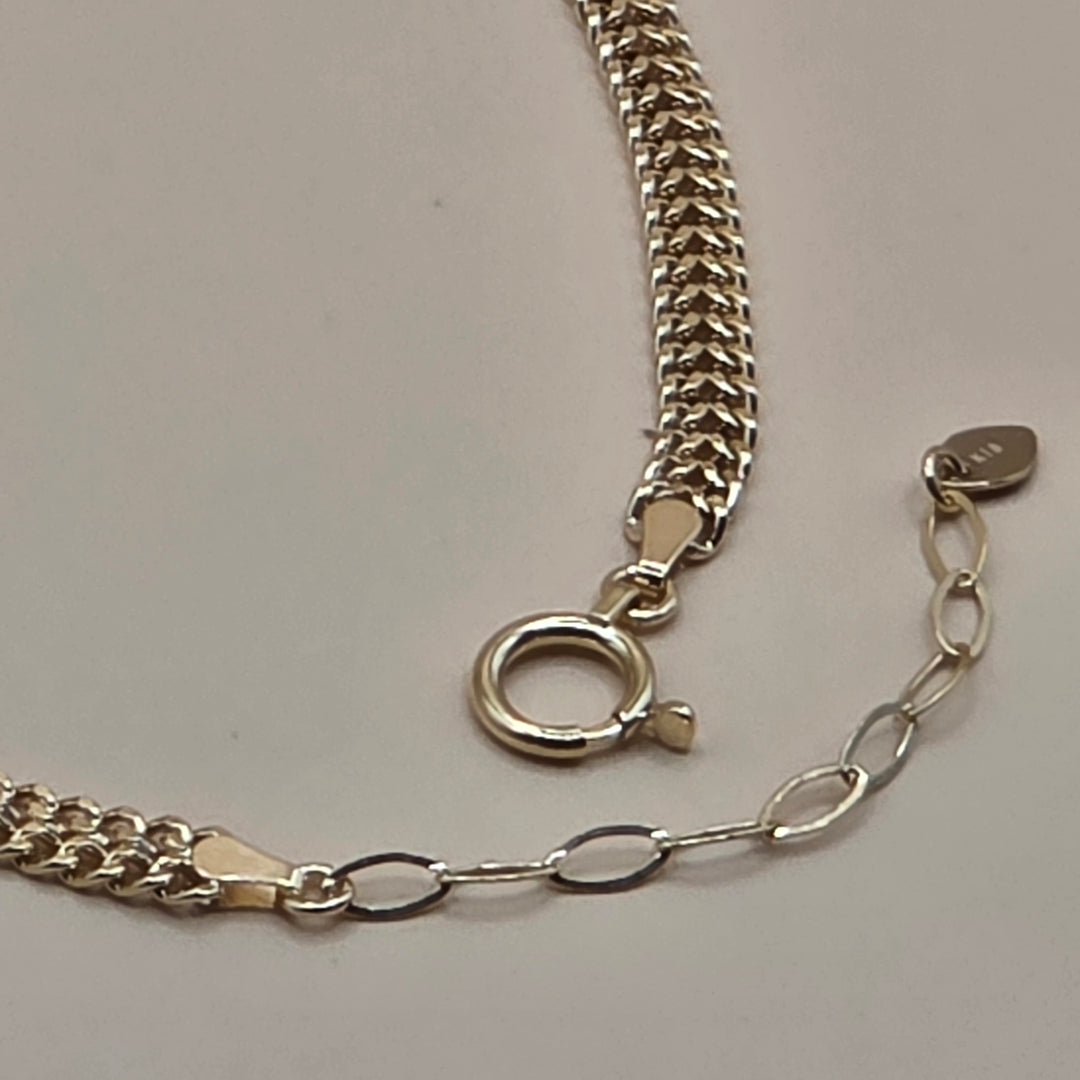 Elegant 14K Gold, Double Cuban Link Evening Bracelet