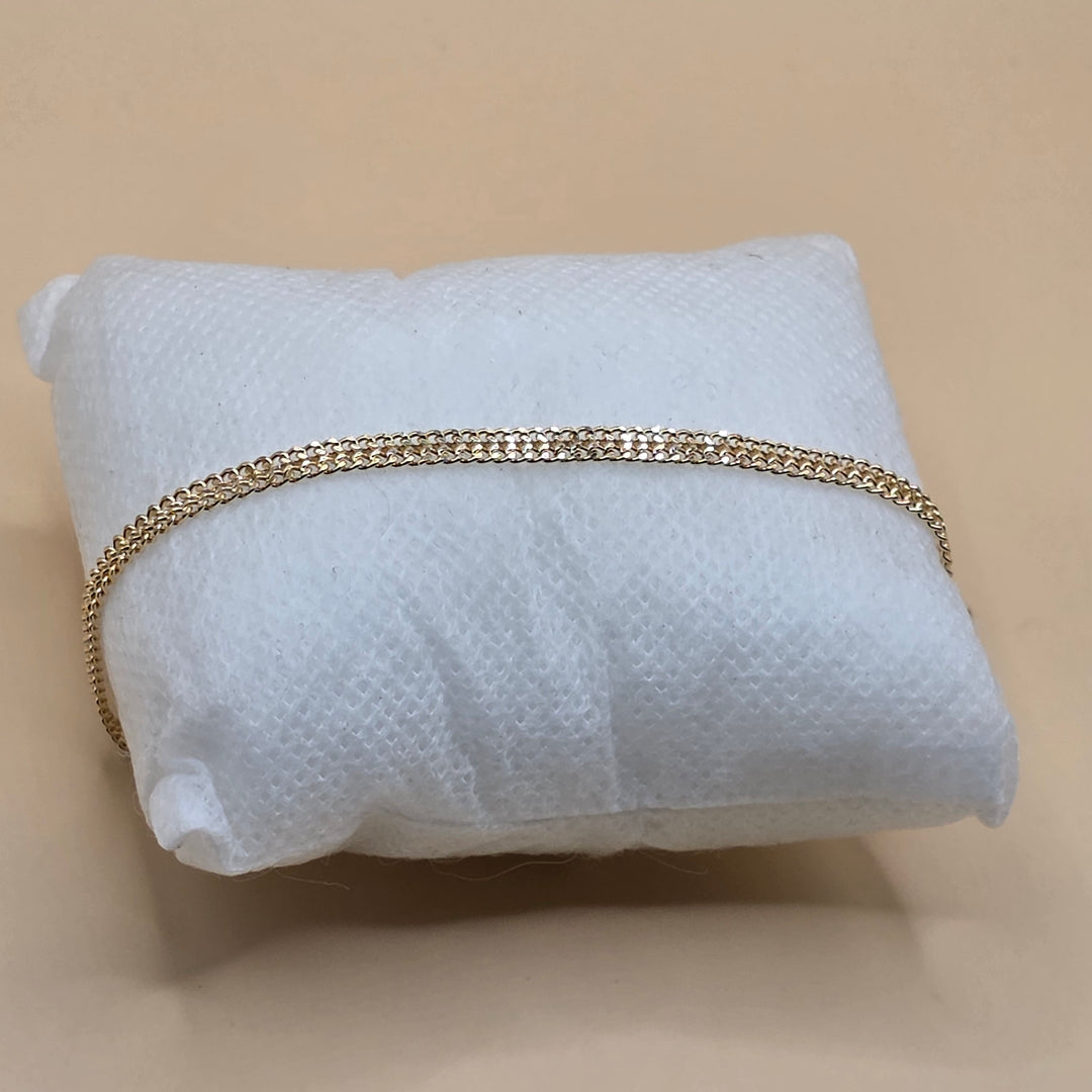 Elegant 14K Gold, Double Cuban Link Evening Bracelet