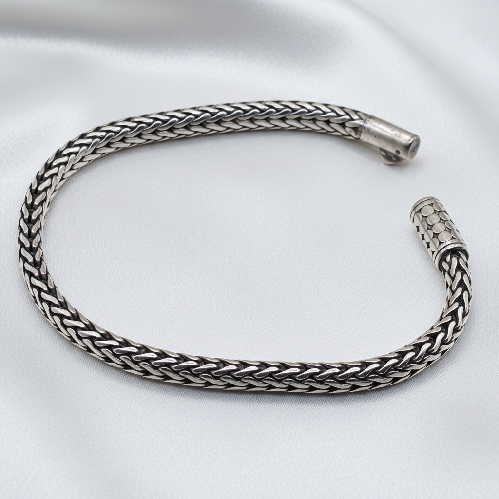 Slender Wheat Link Sterling Silver Bracelet