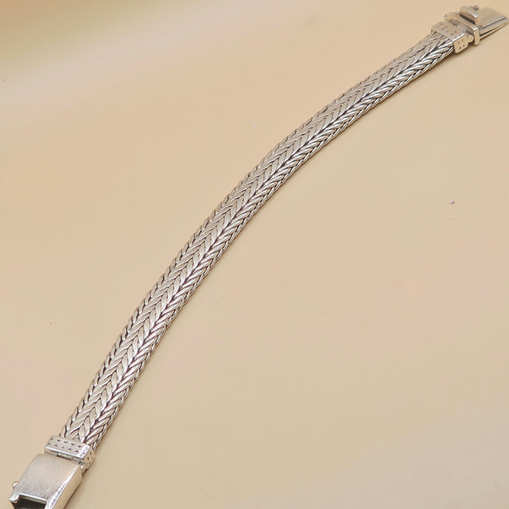 Authentic Samuel B Extra Wide Wheat Link Sterling Silver Bracelet