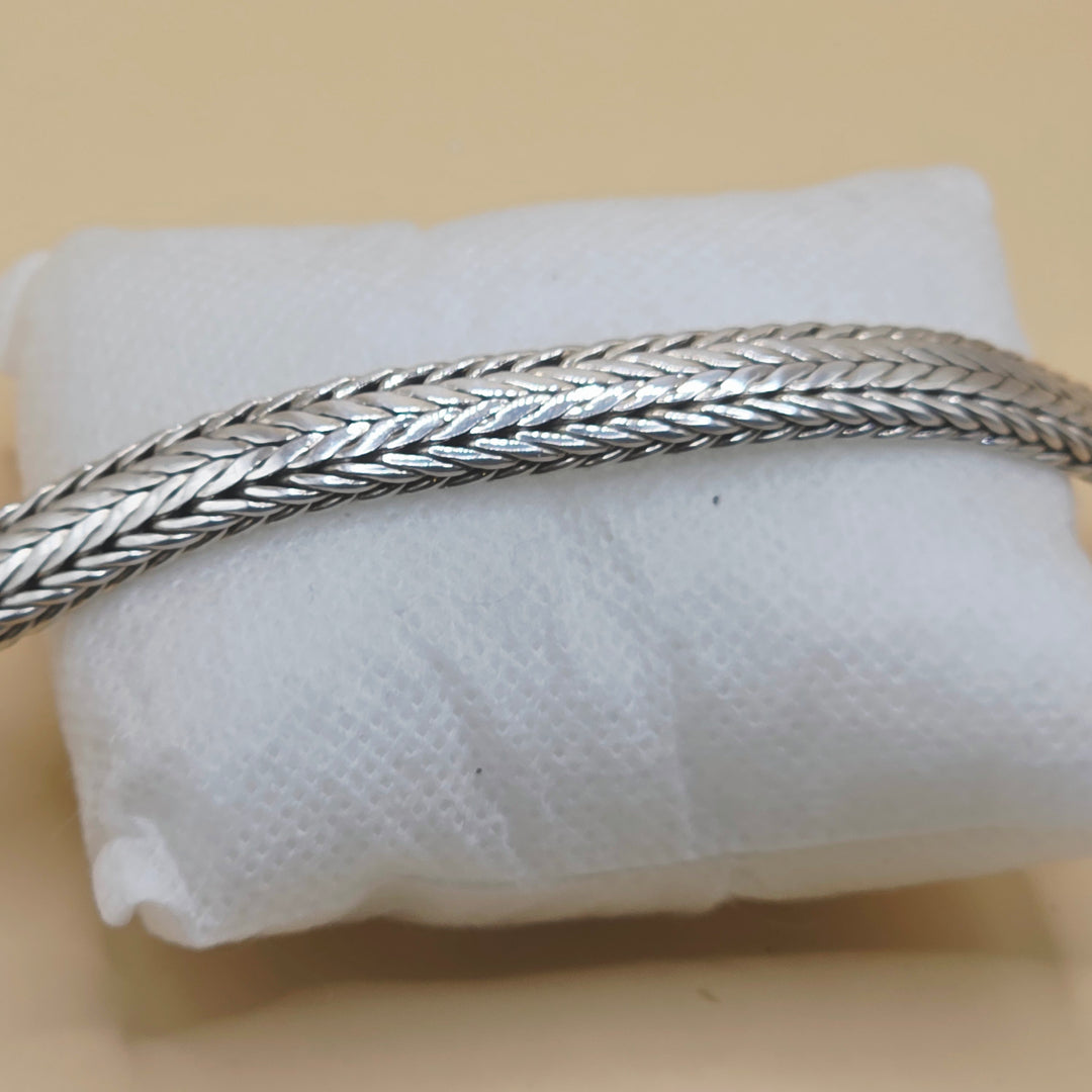Authentic Samuel B Extra Wide Wheat Link Sterling Silver Bracelet