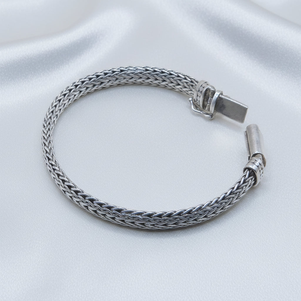Authentic Samuel B Wheat Link Sterling Silver Bracelet