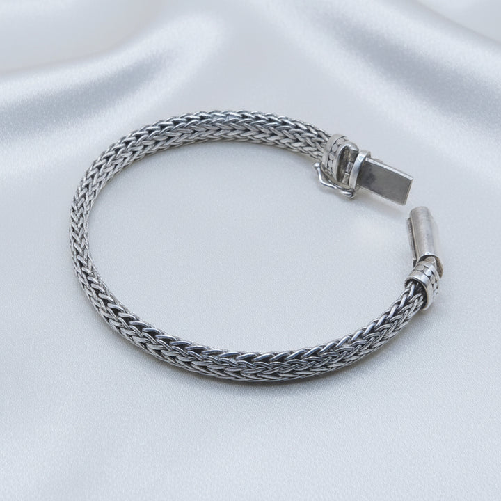 Authentic Samuel B Wheat Link Sterling Silver Bracelet
