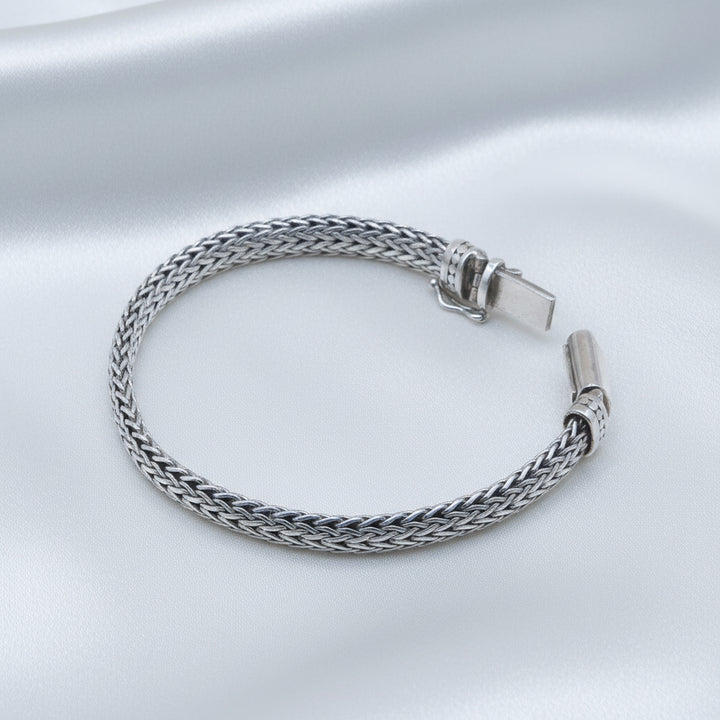 Authentic Samuel B Extra Wide Wheat Link Sterling Silver Bracelet