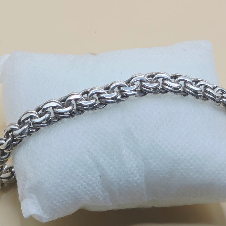Vintage Mexican Double Cuban Link Sterling Silver Bracelet