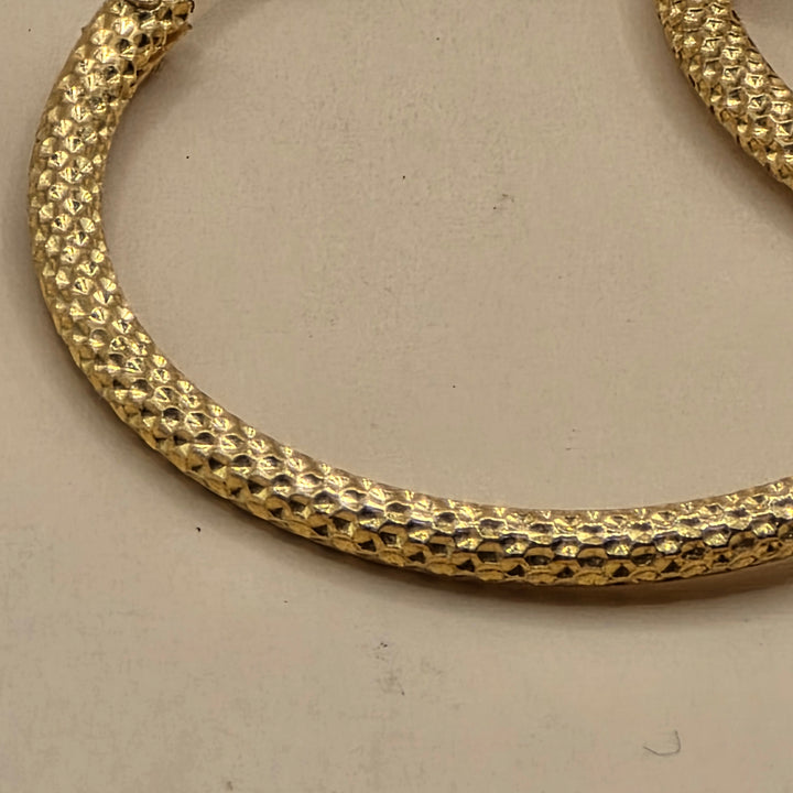 22K Gold Textured Medium Hoop Earrings