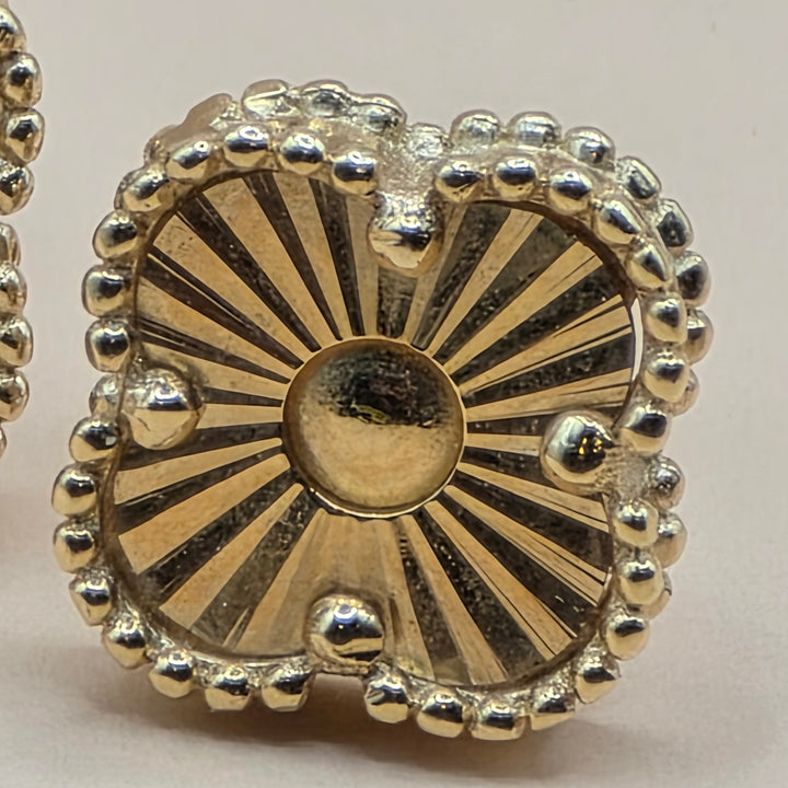 18K Gold Van Cleef & Arpels Style Stud Earrings