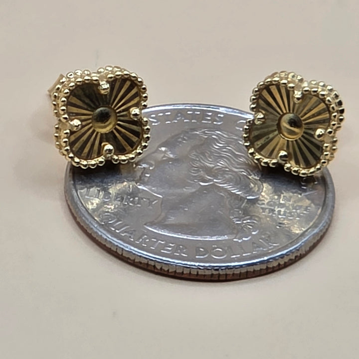 18K Gold Van Cleef & Arpels Style Stud Earrings