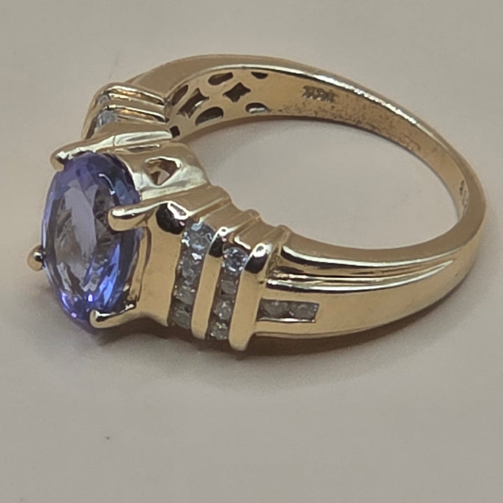 14K Gold, Tanzanite & Diamond Accented Statement Ring