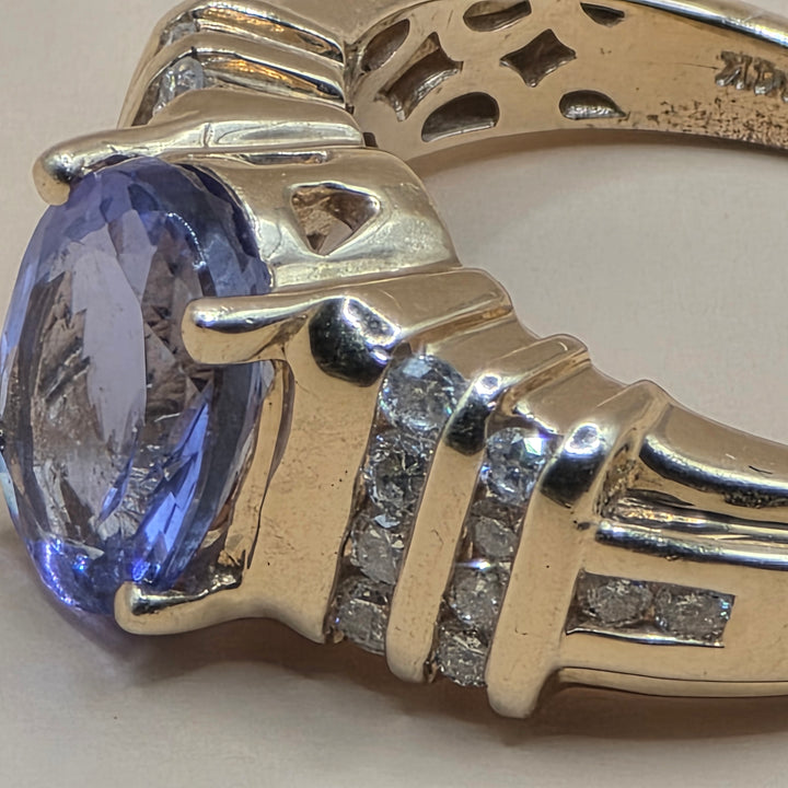 14K Gold, Tanzanite & Diamond Accented Statement Ring