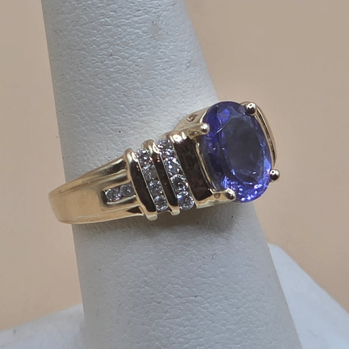 14K Gold, Tanzanite & Diamond Accented Statement Ring