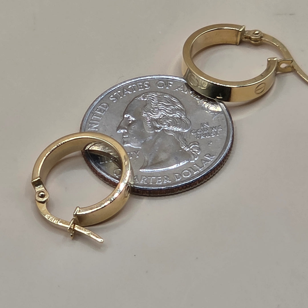 18K Gold Cartier Style Love Hoop Earrings