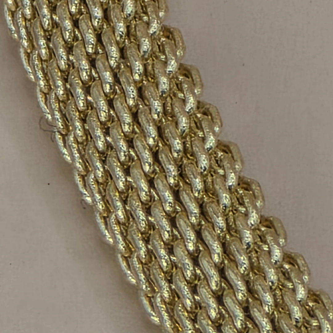 14K White & Yellow Gold and Diamond Mesh Collar Necklace