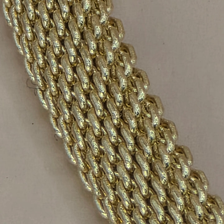 14K White & Yellow Gold and Diamond Mesh Collar Necklace