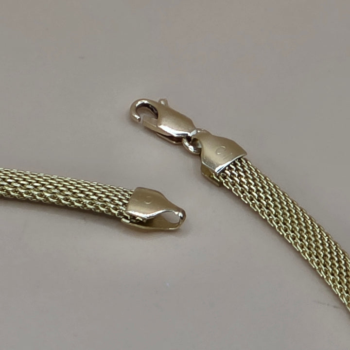 14K White & Yellow Gold and Diamond Mesh Collar Necklace