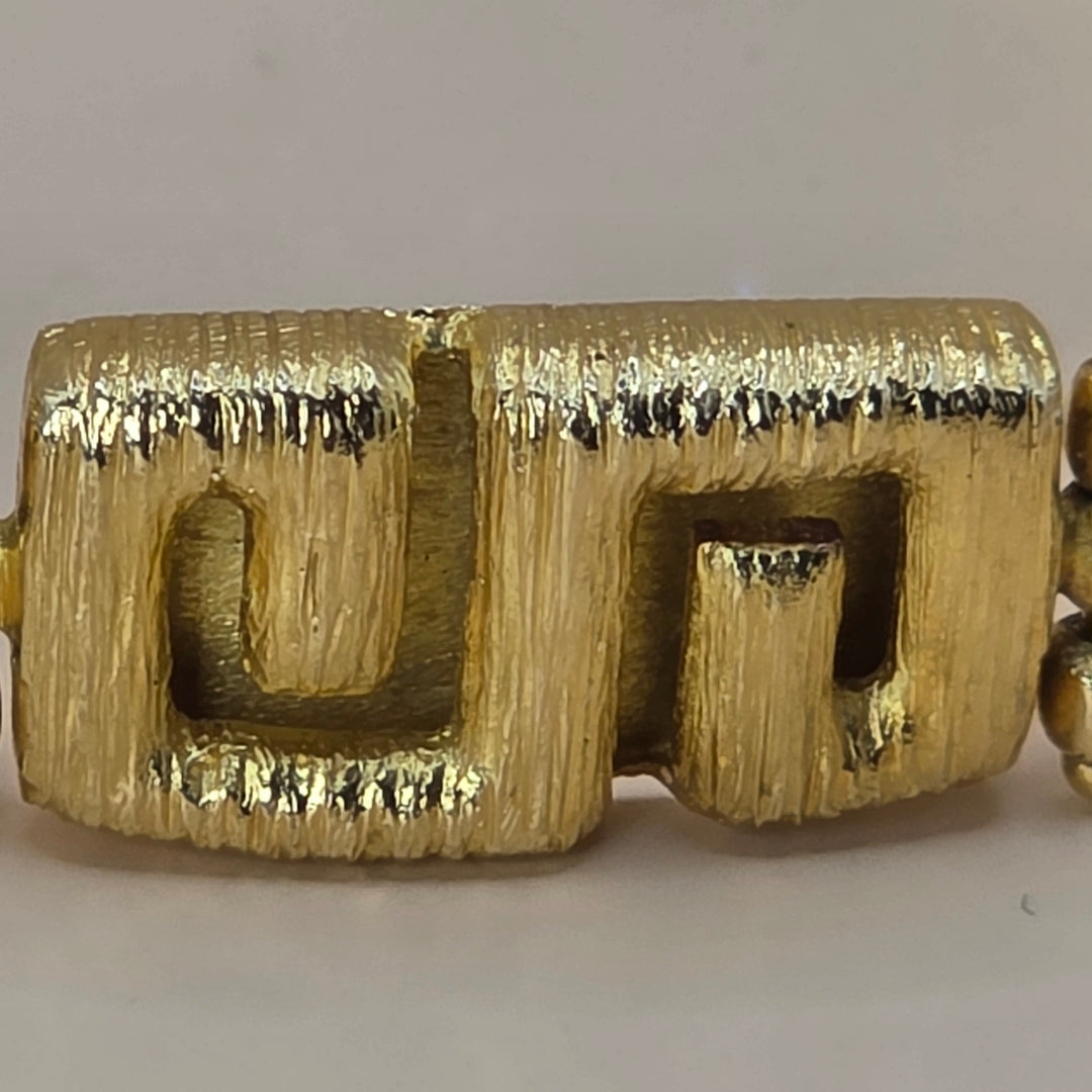 18K Gold Chunky Abstract Meander Link Bracelet