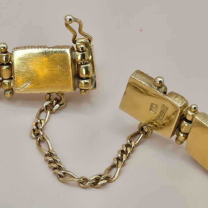 18K Gold Chunky Abstract Meander Link Bracelet