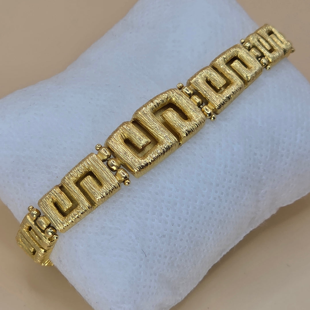 18K Gold Chunky Abstract Meander Link Bracelet