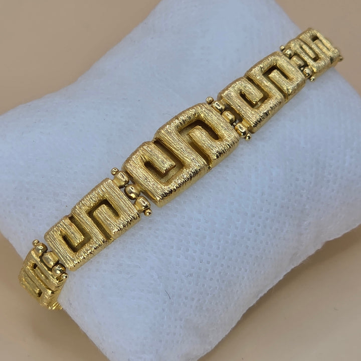 18K Gold Chunky Abstract Meander Link Bracelet