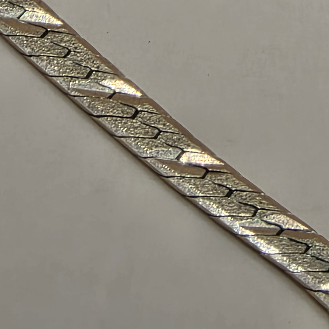 14K Gold 2-in-1 Geneva V Herringbone Necklace
