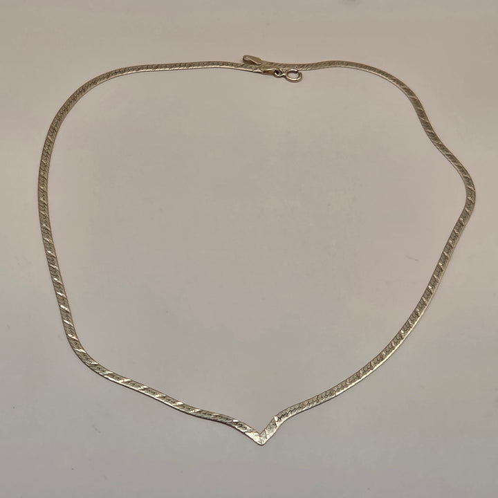 14K Gold 2-in-1 Geneva V Herringbone Necklace