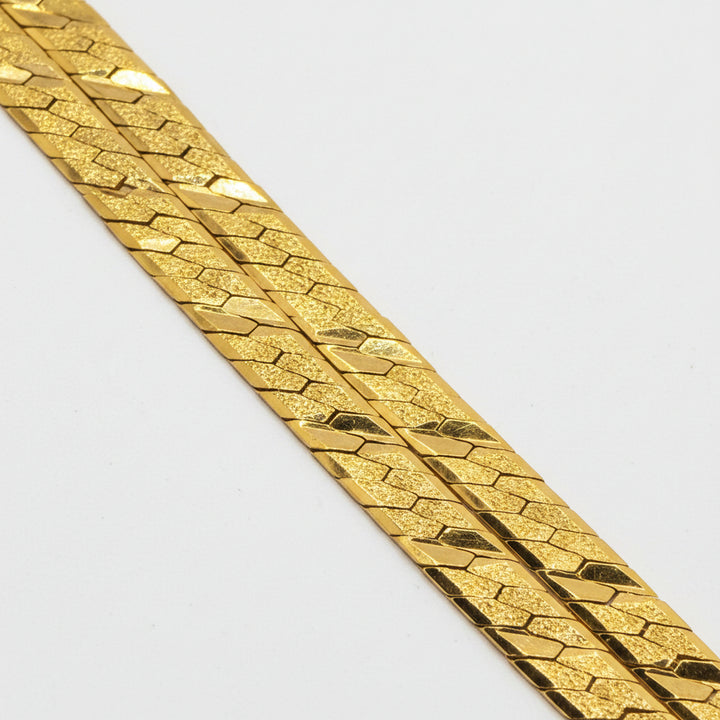 14K Gold 2-in-1 Geneva V Herringbone Necklace