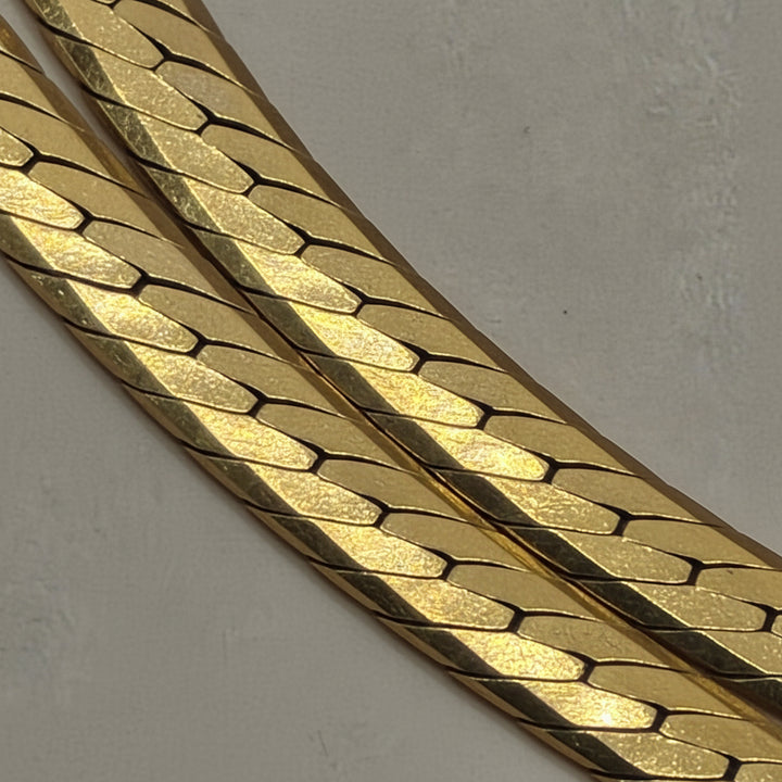 14K Gold 2-in-1 Geneva V Herringbone Necklace