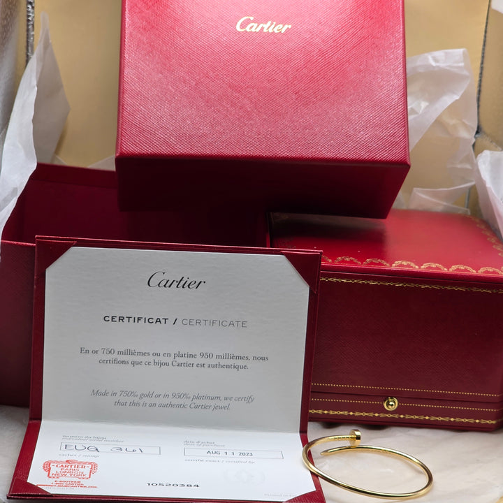 Authentic Cartier 18K Gold Juste un Clou Bracelet w Box & Papers