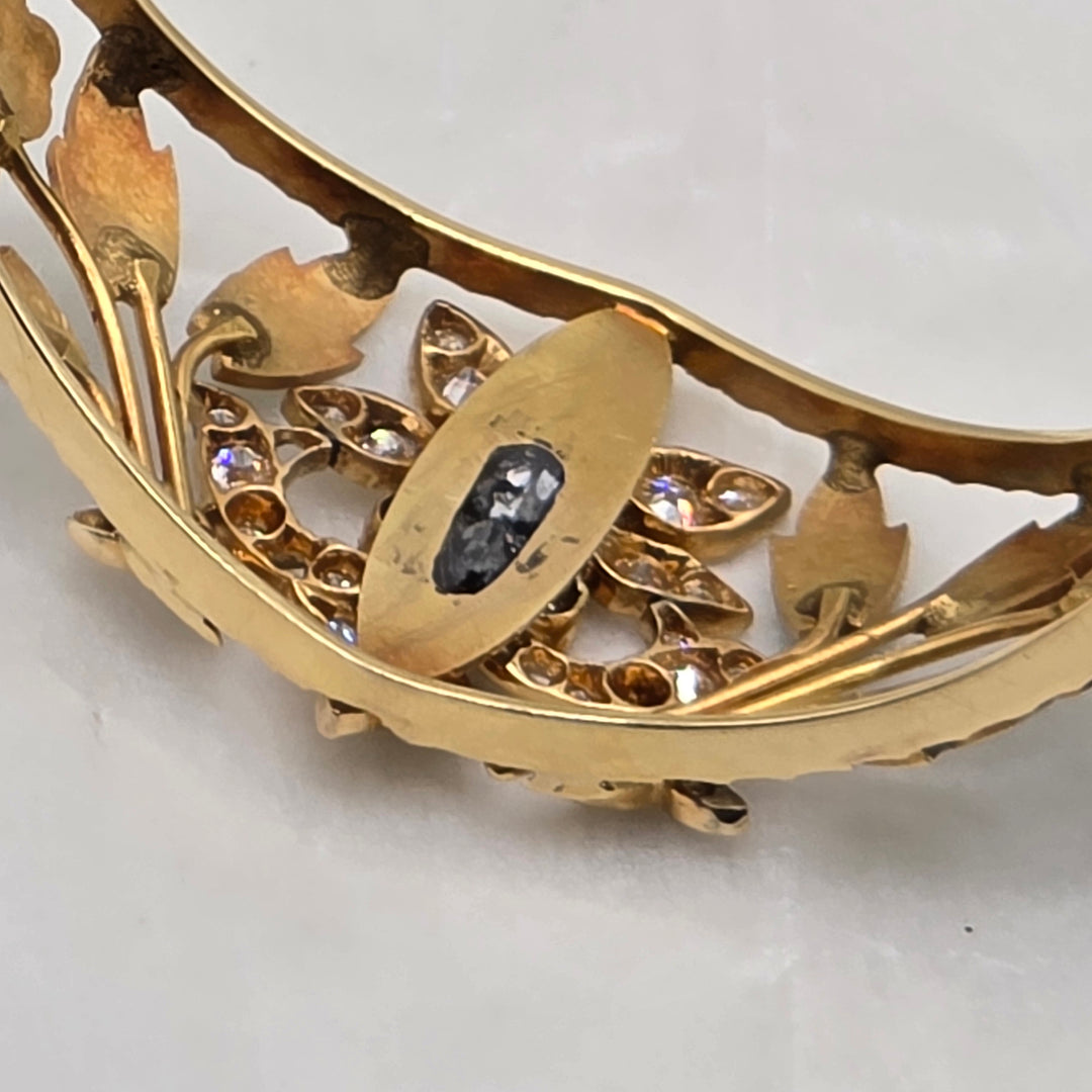 18K Gold, Diamond & Enamel Floral Statement Bracelet