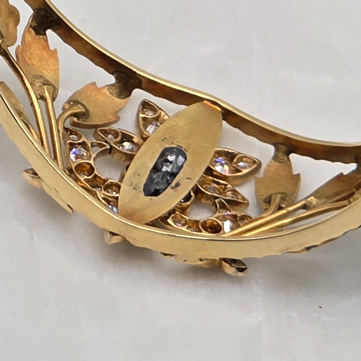 18K Gold, Diamond & Enamel Floral Statement Bracelet