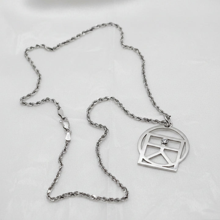 White 14K Gold and Diamond Balanced Life Necklace