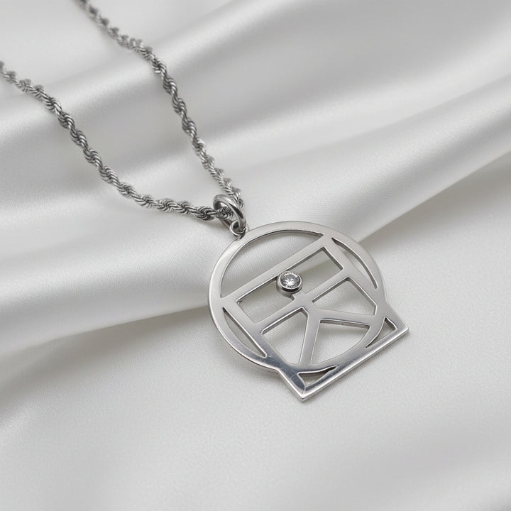 White 14K Gold and Diamond Balanced Life Necklace