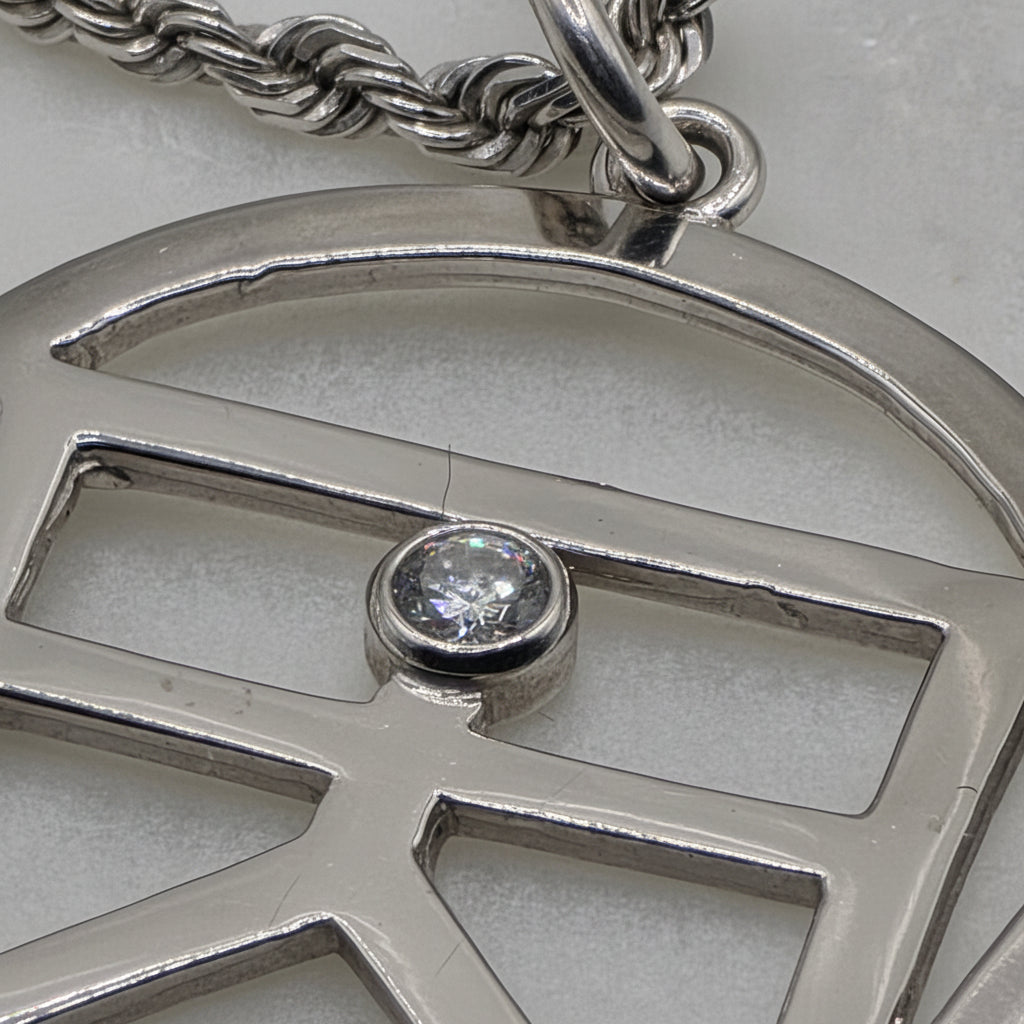 White 14K Gold and Diamond Balanced Life Necklace