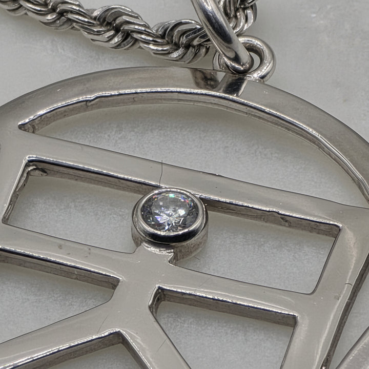 White 14K Gold and Diamond Balanced Life Necklace