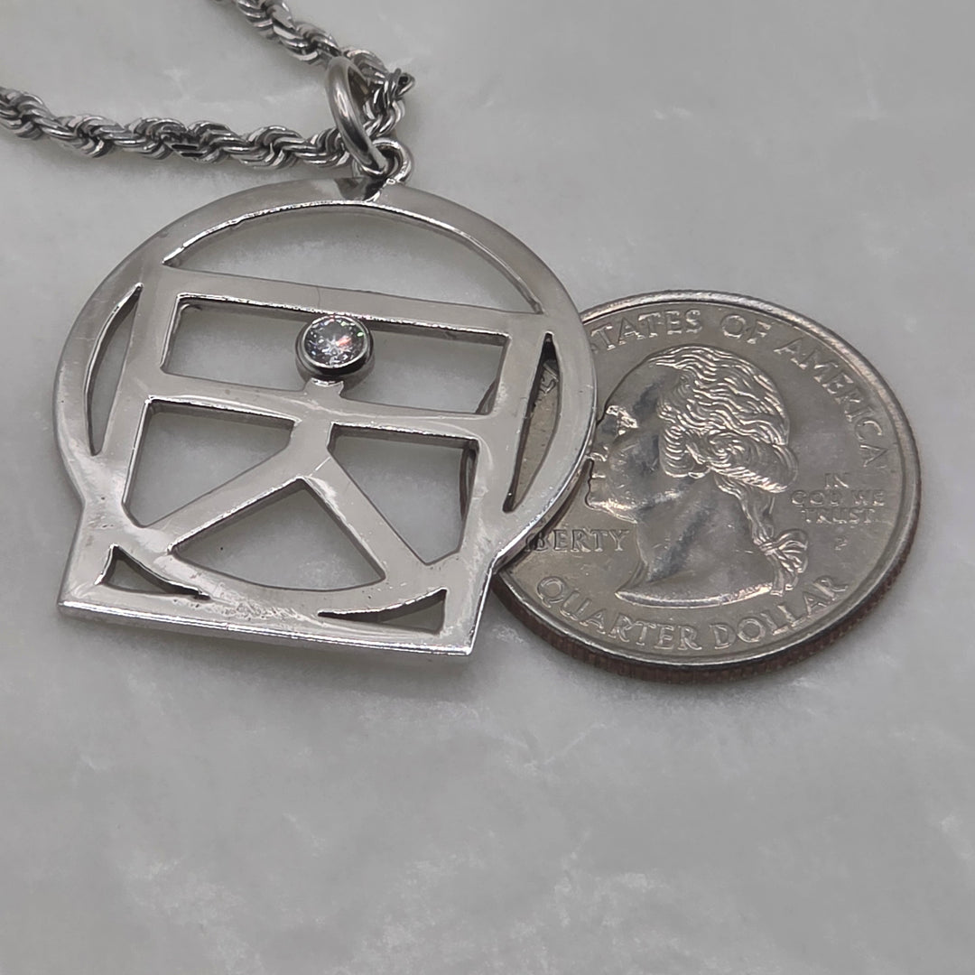 White 14K Gold and Diamond Balanced Life Necklace