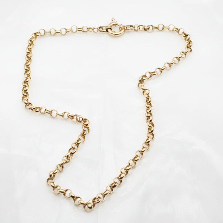 18K Gold Large Loop Traditional Chain Link Choker
