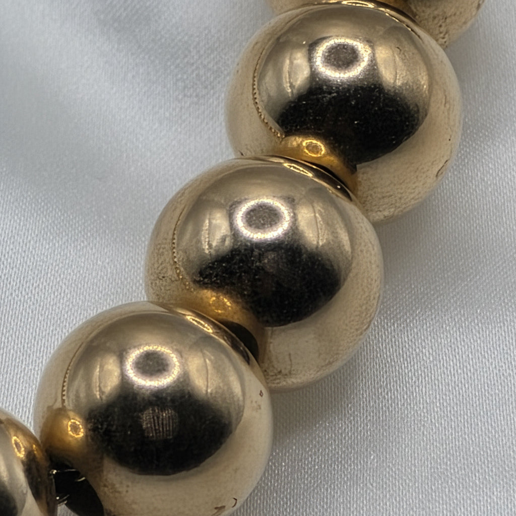 14K Gold Graduated Sliding Bead Necklace