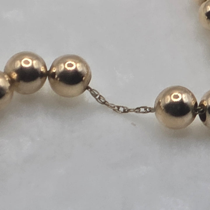 14K Gold Graduated Sliding Bead Necklace