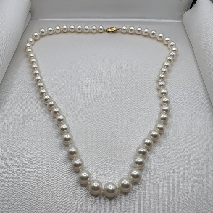 14K Gold Fortunoff Choker Length Pearl Necklace