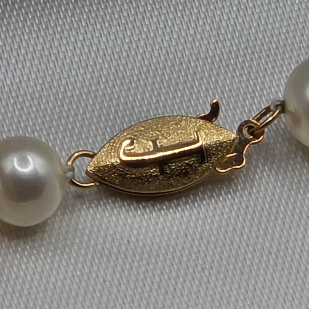 14K Gold Fortunoff Choker Length Pearl Necklace