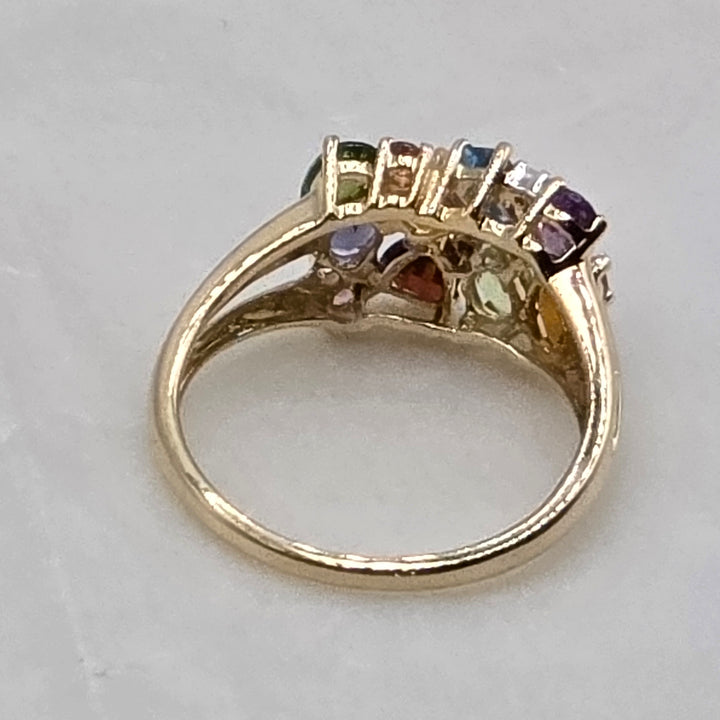 14K Gold Multi-Gem & Diamond Fun Statement Ring