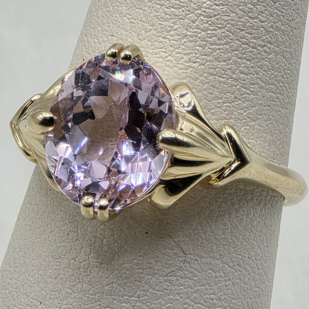 14k Gold & Light Pink Kunzite Elegant Statement Ring